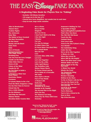 The Easy Disney Fake Book Piano, Vocal and Guitar Songbook | 100 Classic Disney Songs in the Key of C | Simplified Chords and Lyrics for Beginners, Kids and Advanced Musicians - Image 2