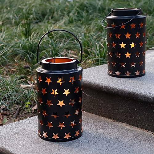 Set Of 2 Hanging Metal Candle Holders 8 ”H Metal Candle Holders Lanterns With Handle For Patio Garden Outdoor Walkway Yard Landscape Park Lawn #TOP3