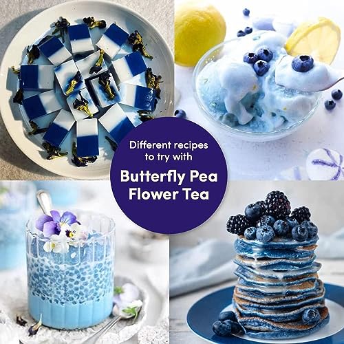 Image of VAHDAM, Butterfly Pea Flower (15 Pyramid Bags) Vegan, Non-GMO | Delicate & Earthy | Direct From Source - Plant-Based Biodegradable | Brew Iced Tea, Cooking, Mocktails & Cocktails