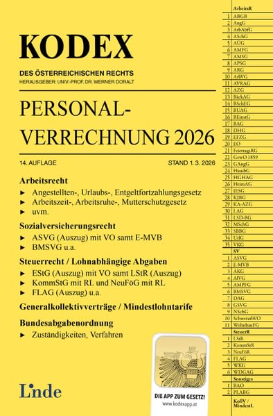 KODEX Personalverrechnung 2026 (Kodex des Österreichischen Rechts)
