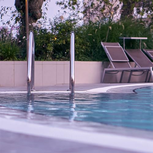 Escalera para piscina con 2 peldaños de acero inoxidable miniatura 7