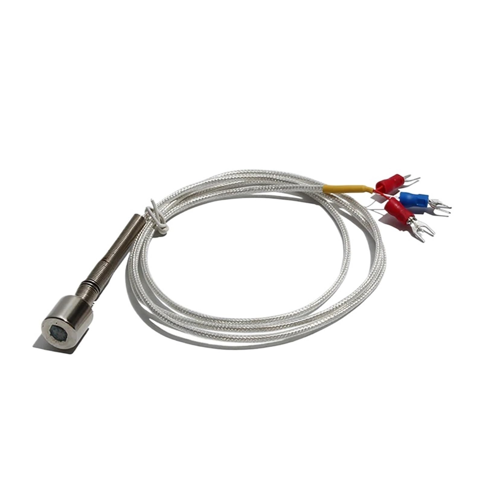temperaturfühler Magnetischer Temperatursensor PT100, vernickelt, Starke magnetische Sonde RTD, Superadsorption, 0,5–2m Länge(Cable L 0.5m)