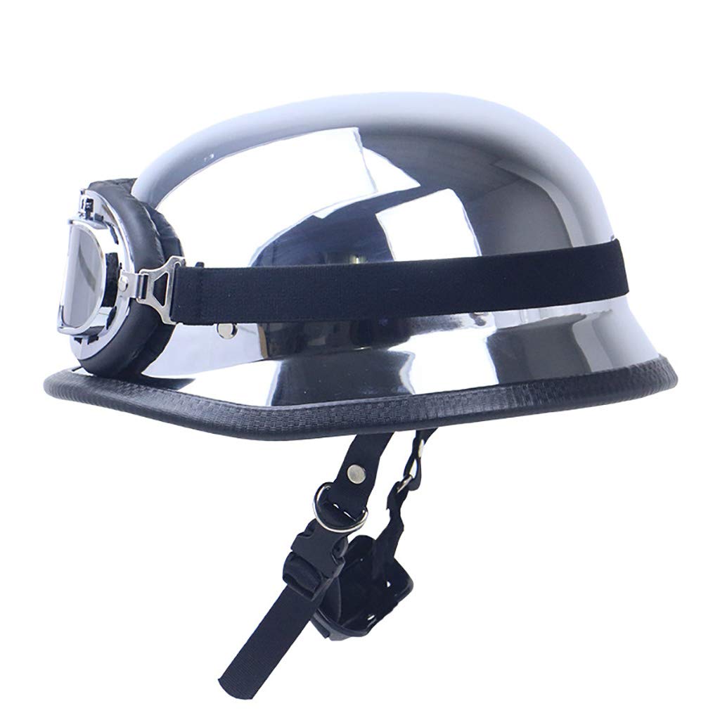 Casque Moto Demi-Jet Rétro ECE & DOT – Casque Ouvert Vintage ABS Avec Visière Invisible, Ajustable S-XXL Pour Cruiser, Chopper & Street Bike