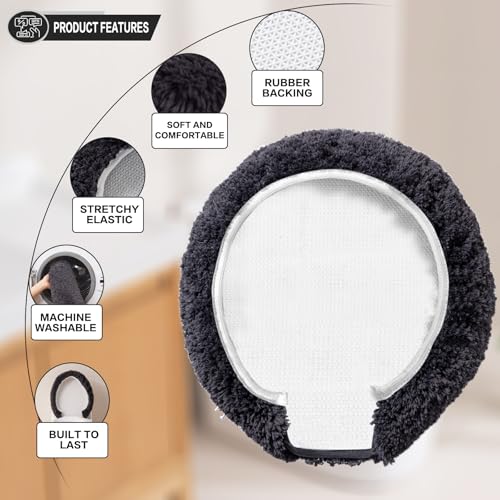 Image of Microfiber Toilet Lid Cover, 17.5 inchx15 inch Fits Round Oblong and Elongated