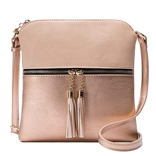 Image of Solene Womens Lightweight Medium Crossbody Purse with Tassel, Perfect Size Crossbody Bags for Daily Use, travel
