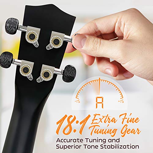 Pyle PUKT8880 Ukulélé de concert professionnel traditionnel à 4 cordes avec accordeur numérique, sangle, guide de doigt… - Les Beatles, Paul McCartney, John Lennon, RIngo Starr, George Harrison Pyle PUKT8880 Ukulélé de concert professionnel traditionnel à 4 cordes avec accordeur numérique, sangle, guide de doigt… – Image 4
