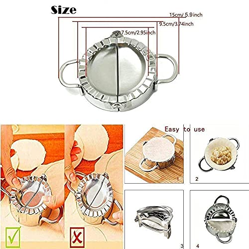 Image of Big Size Stainless Steel Dumpling Momos Maker Dough Pres Mould Wrapper Dough Cutter for Kitchen Making Tools (1 pcs)