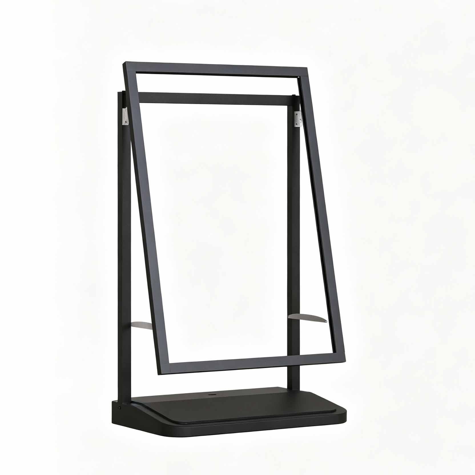 Soporte de pie para carteles, expositor publicitario de suelo resistente | Estructura de aleación de aluminio, soporte con ruedas para carteles, para restaurantes, ferias comerciales, negro(No board)