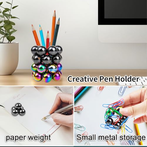 28 Pcs Magnet Stones Balls Fidget Toy, Adult Fidget Toys, Magnet Stones Balls Can Replace Ferrite Putty, Office Desktop Decoration, Stress Relief, Anti Anxiety, Executive Desk Toys(Colorful) - Thumbnail 5