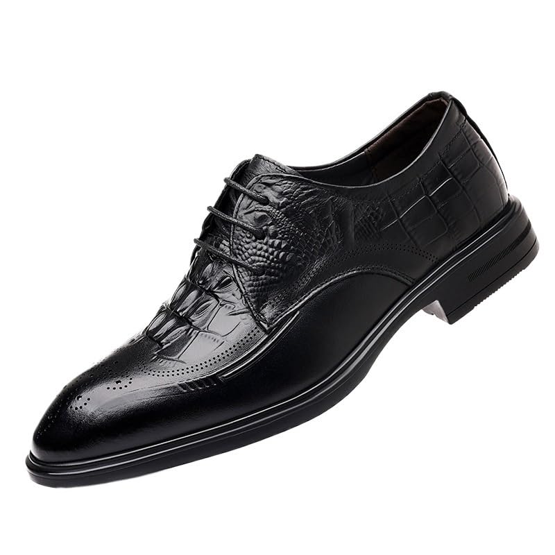 Men's Comfort Business Casual Oxford Shoes Fashion Pointed Toe Lace Up Mens Tuxedo Shoes