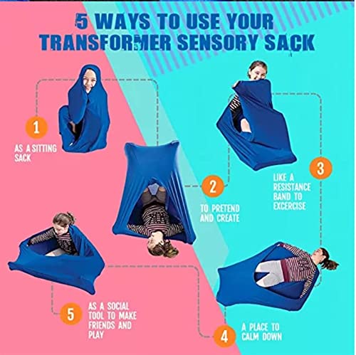 Lbht Sensory Sox Stretchy Body Socks Full Body Wrap Cocoon Calming Therapy To Relieve Stress Hyposensitivity Great For Boys Girls With Autism Anxiety (Color : Blue, Size : X-Large) #TOP2