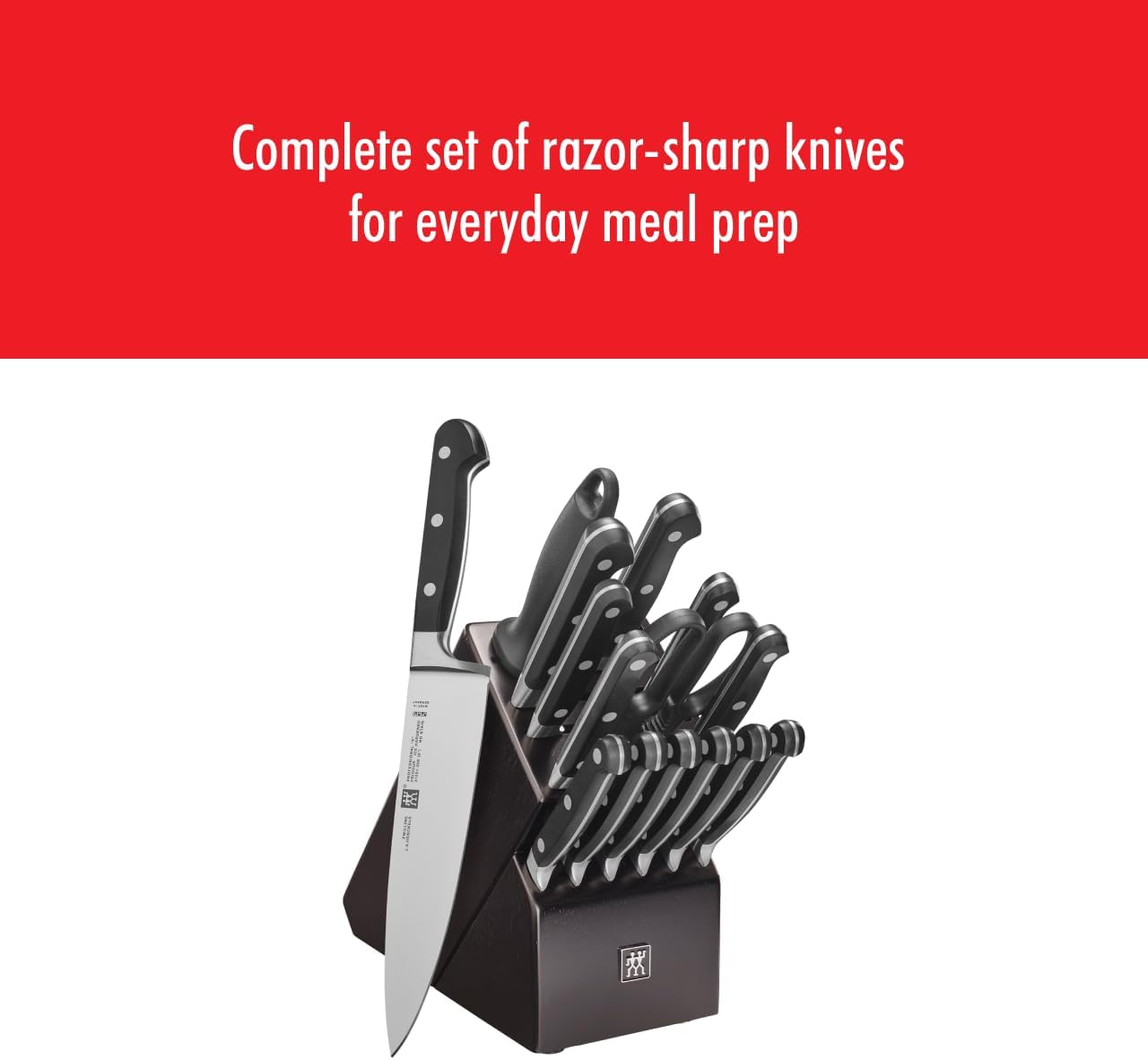 ZWILLING Professional 'S' 16-pc Knife Block Set - Black 16-pc Black
