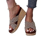 Materialzusammensetzung: Sommer Sandalen mit Keilabsatz, aus Kunstleder hergestellt & Gummisohle, Modischer Stil macht Schuhe voller charmanten Geschmack.