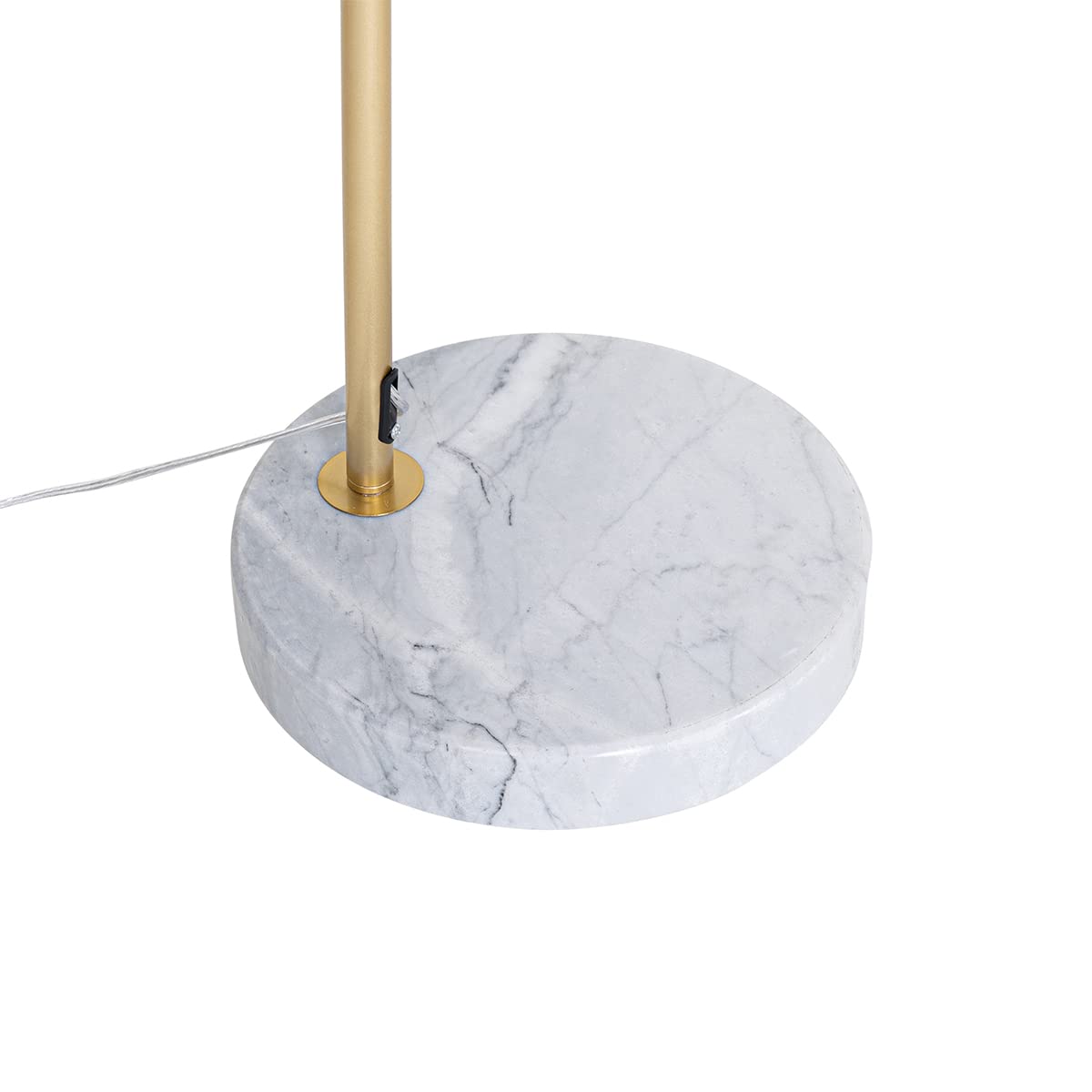 Qazqa arc - Lampada da terra con paralume Moderno - 1 luce - L 155 cm - Oro/Ottone - Moderno - Soggiorno I Camera da letto