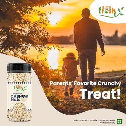 Image of HighFresh Premium Cashew Nuts 1KG Jar Pack | 100% Natural & Unpolished Kaju | Crunchy Fresh Dry Fruits | Rich in Protein, Magnesium & Phosphorus