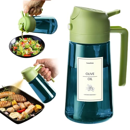 TrendPlain Pulverizador de Aceite Spray de Vidrio Azul 470ml - 2 en 1 Spray y Dispensador con Protección contra la Luz para Freidora de Aire, Ensaladas y Vinagre - Verde TrendPlain Pulverizador de Aceite Spray de Vidrio Azul 470ml - 2 en 1 Spray y Dispensador con Protección contra la Luz para Freidora de Aire, Ensaladas y Vinagre - Verde