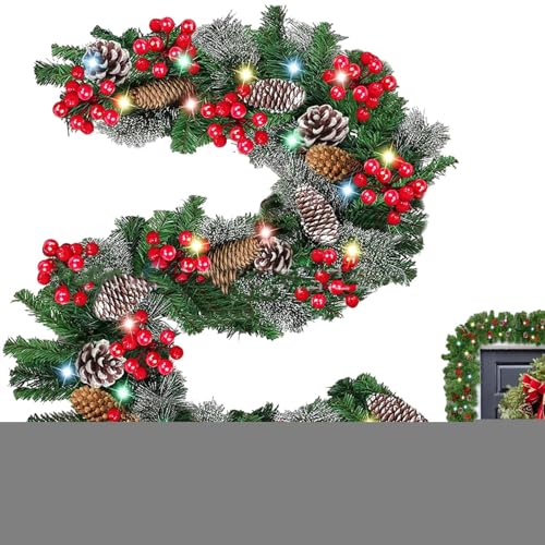 Guirlande de Noël lumineuse décoration extérieure étanche en rotin ornement pour fenêtre fête