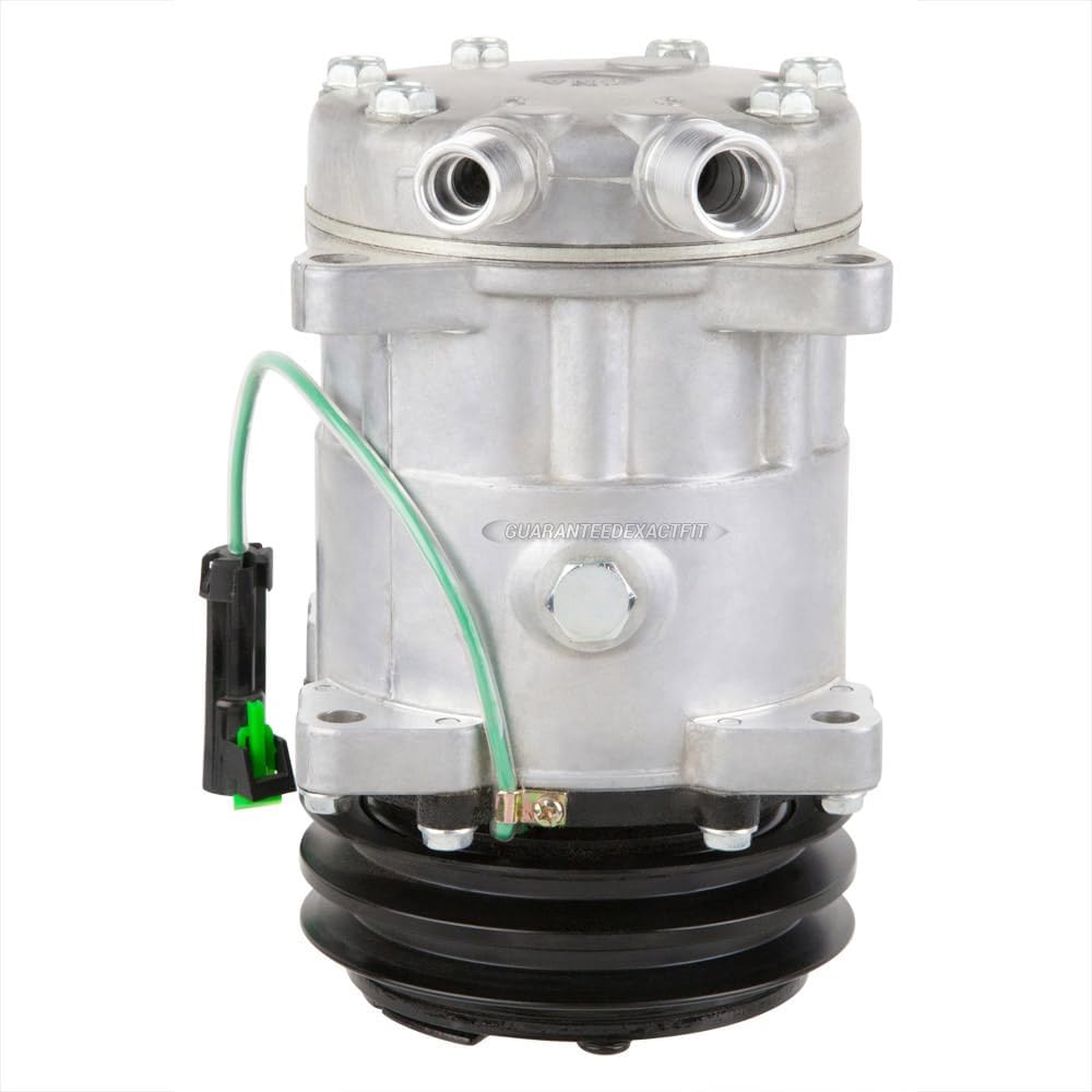 AC Compressor & 125mm Double V-Belt A/C Clutch Replaces Sanden SD7H15HD 4652 7824 8061 24v - BuyAutoParts 60-02107NA New
