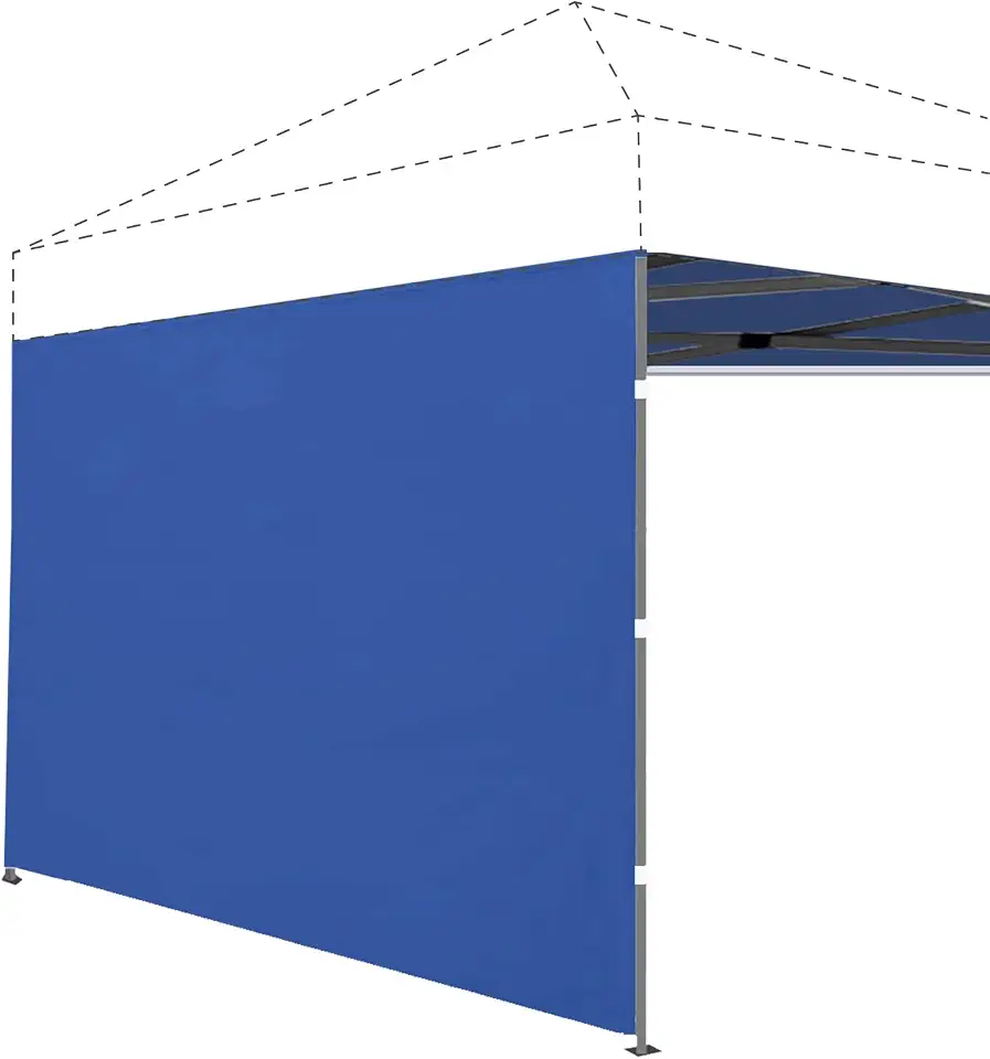 Joramoy Painel Lateral Instant Canopy Sunwall 10X10 Para Tenda Dobrável, À Prova D'Água, Com Proteção Uv, Pacote Com 1 Unidade (10X10, Azul)