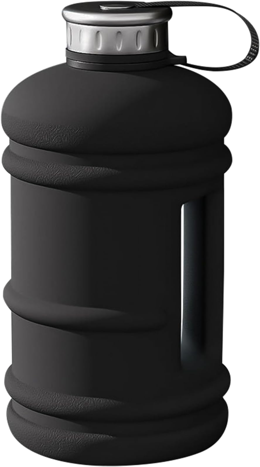 VaupanHalf Gallon Big Water Bottle, 2.2L/73 OZ Large Leak Proof Sports Jug with Handle, Huge BPA Free PETG Plastic Wide Mouth Drinking Container Flask for Fitness Gym Outdoor Water Jug (Dark black)