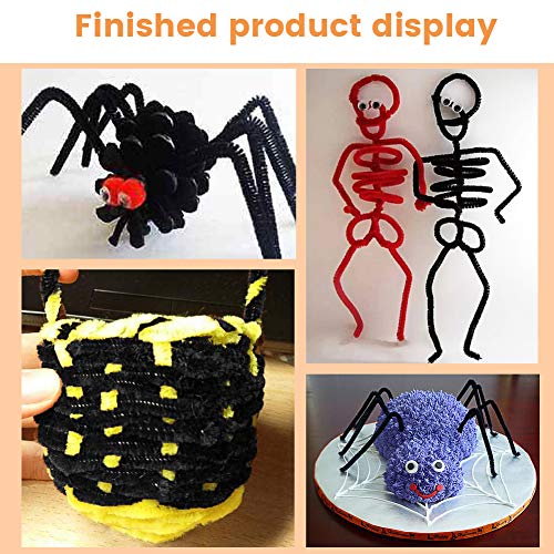 Image of 100 Pieces Pipe Cleaner Chenille Stem, Black Pipe Cleaners for Hair | Black Pipe Cleaners for Hair Locs Craft Pipe Cleaners Set for DIY Arts Crafts Decorations