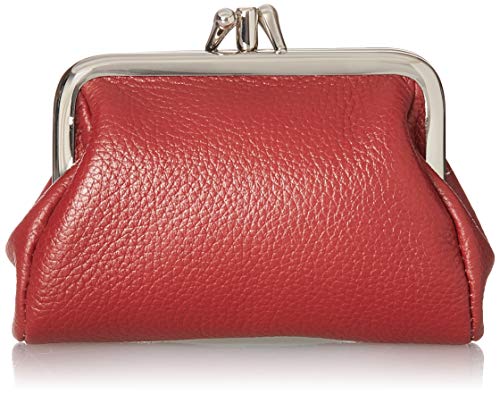 Buxton womens Hudson Pik-me-up Triple Frame coin purses, Dark Red, One Size US