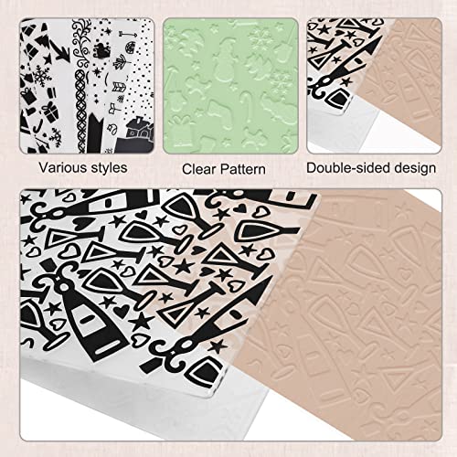 Craffancy 8 Pieces Christmas Theme Embossing Folders, Plastic Embossing Templates Craft Paper Card Making Embossing Stencil For Scrapbook Decor Card Making Diy Craft #TOP2