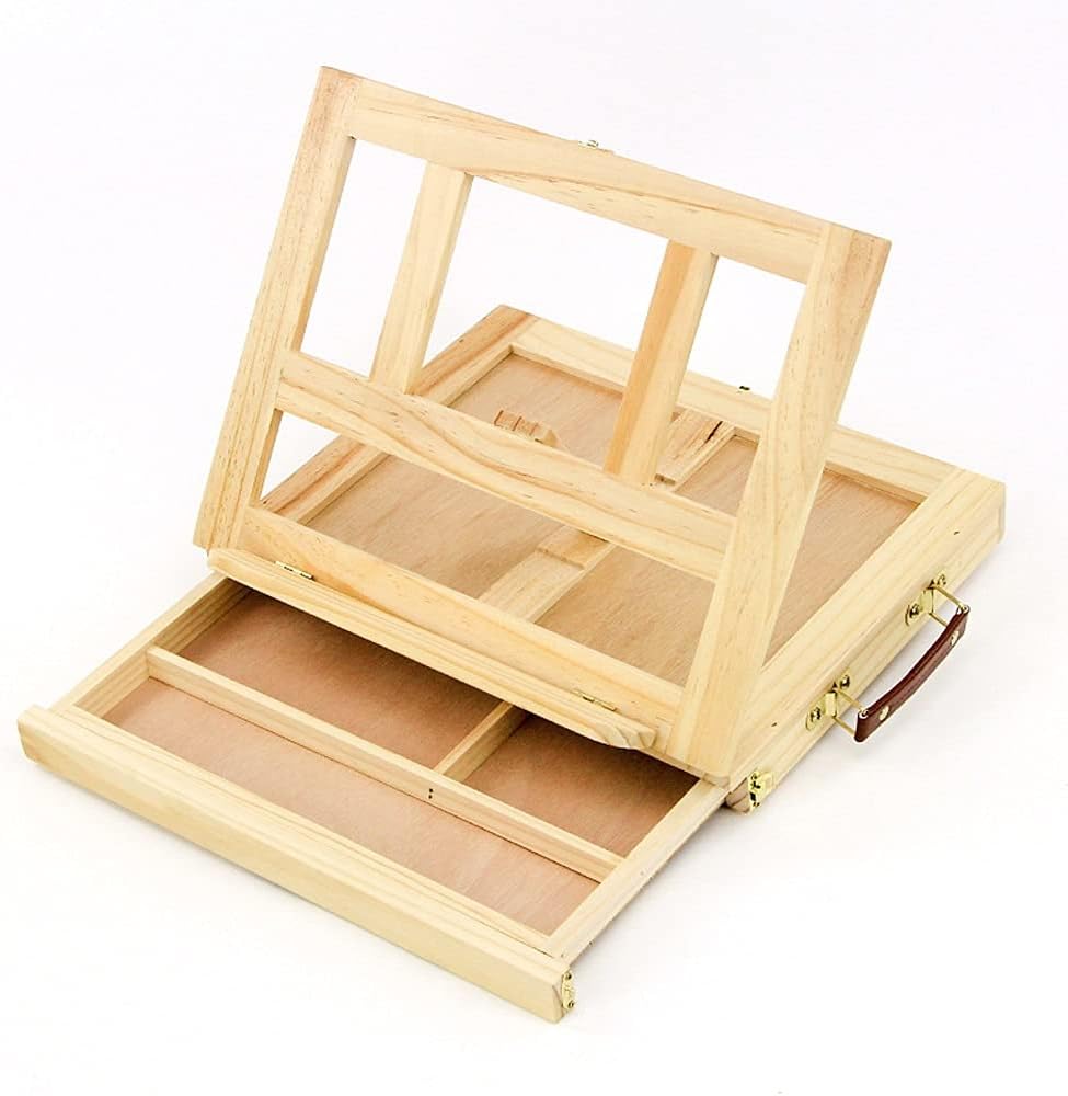 HBJWOV Fillet Desktop Laptop Box Easel Painting Hardware Accessories Multifunctional Painting Suitcase Art Supply Artist