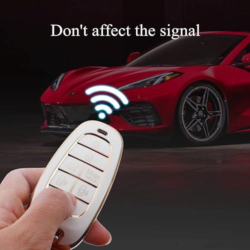 Miniatura 5 de Avgardcat Funda para llavero de poliuretano compatible con Hyundai Sonata Santa fe Tucson 2022 2021 2020, accesorios de 7 botones llavero