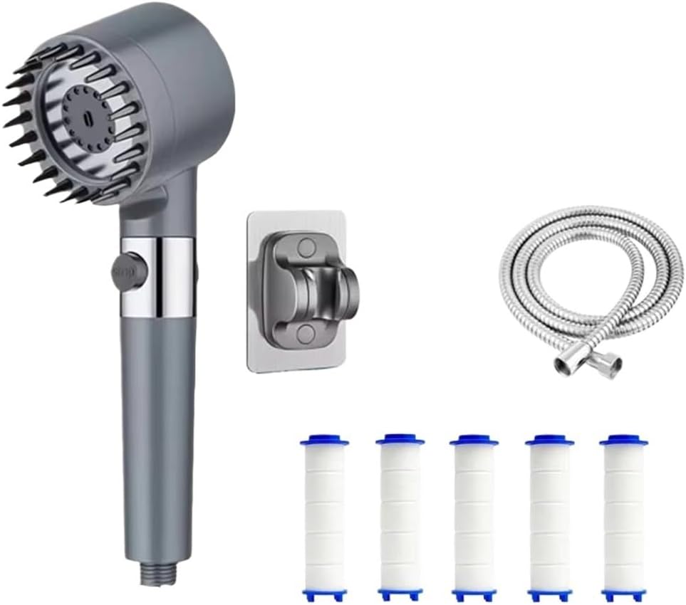 3 Modes Of Portable Shower Knobs Replacement Parts For Bathroom Showerheads And Shower Filters For Shower Accessories(Purple suit B)