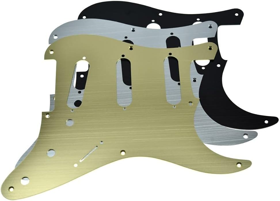 Dopro 8 Hole Aluminum Anodized Vintage Style ST Strat SSS Guitar Pickguard Scratch Plate for American FD Strat Silver