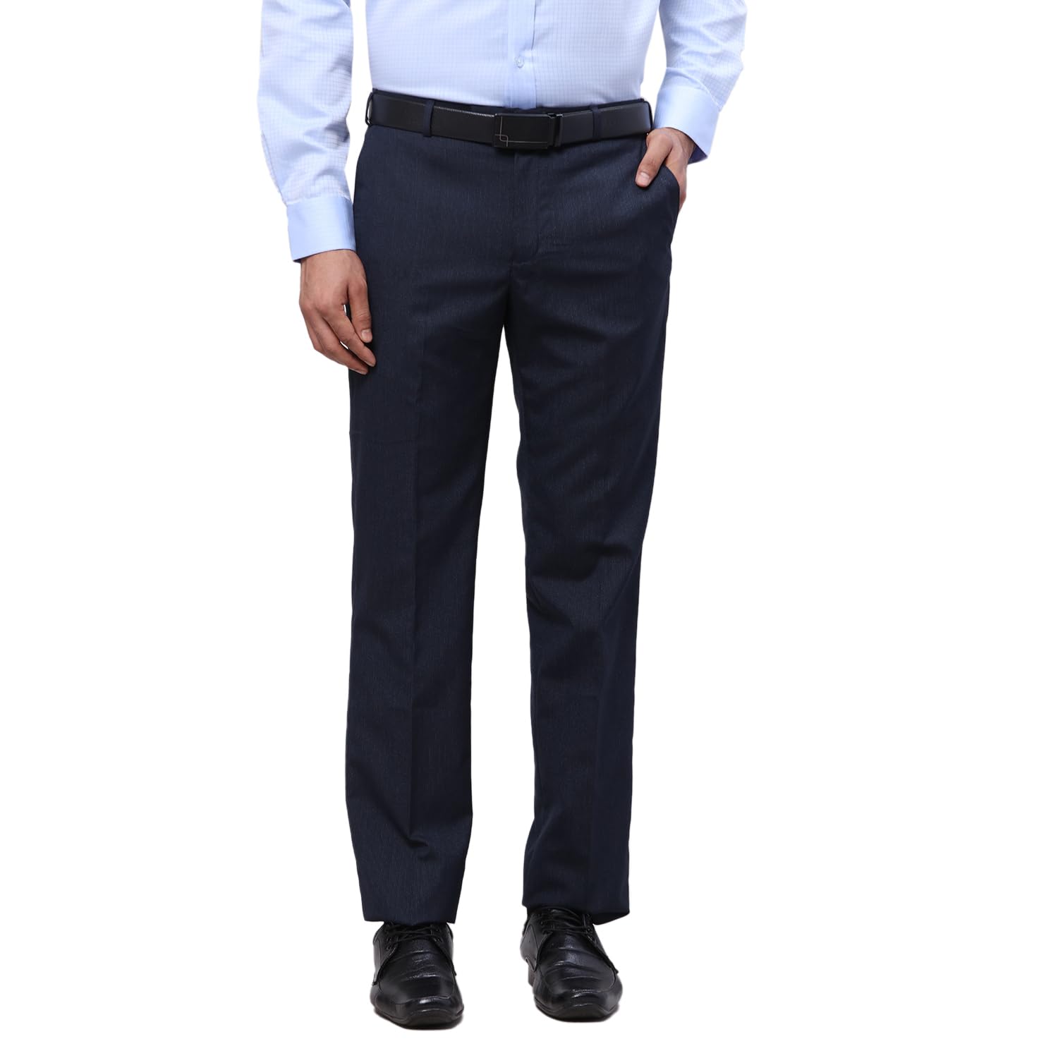 park avenue Men's Stripe Pattern Regular Fit Polyester Blend Flat Front Formal Trouser-picture-18