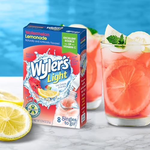 Image of Wyler's Light Singles To Go Water Drink Mix, Watermelon Lemonade, 96 Count