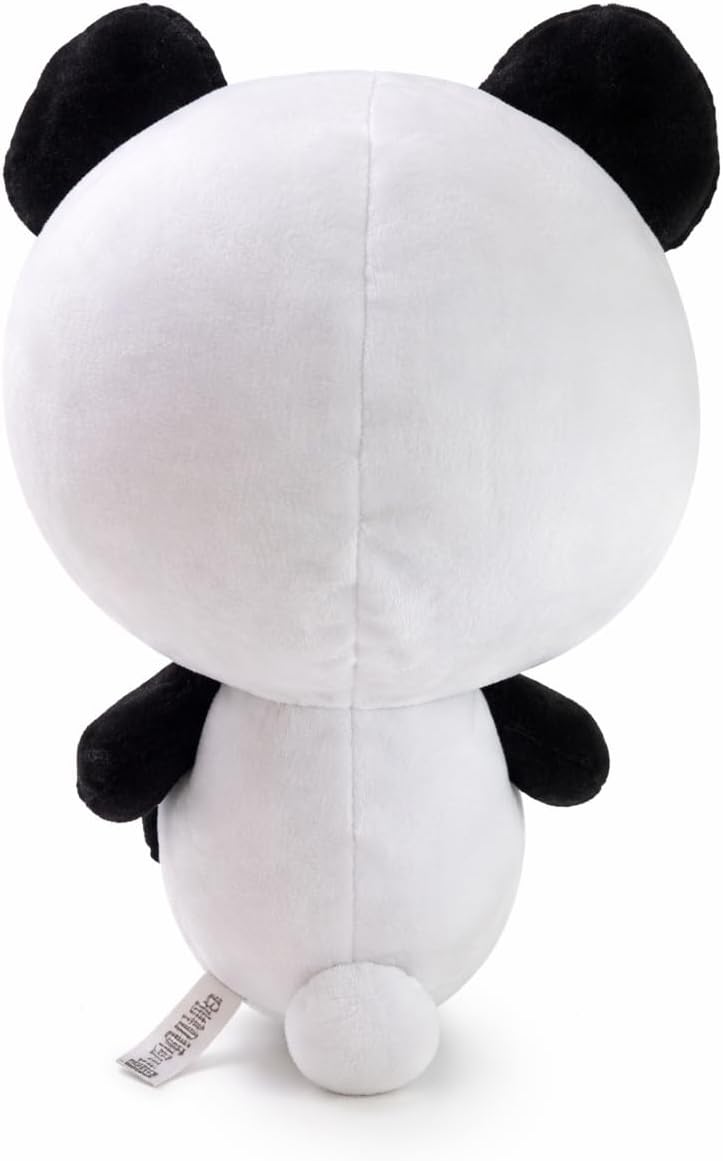 Hello Kitty Panda Wildlife Sandrio Plush Toy, White and Black Stuffed Animal with Red Bow, 9 Inch