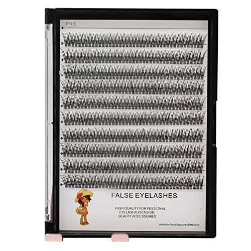 Dedila Large Tray -Nature Long Fishtail Design Individual False Eyelashes 3D Black Soft And Lightweight Volume Eye Lashes Extensions Makeup Cluster Lashes 8-16Mm To Choose (12Mm) #TOP1