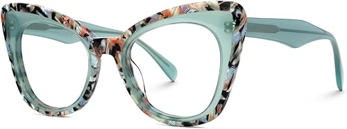 Miniatura 8 de Zeelool Gafas de ojo de gato para mujer, marco de gafas de acetato con lente transparente sin receta ZJGA359158