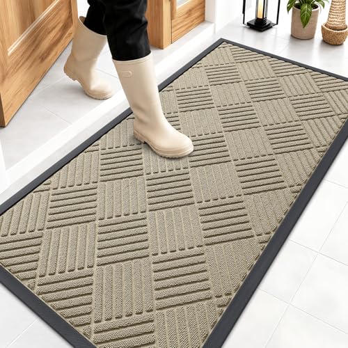 Image of OLANLY Front Door Mat Outside Entrance 47x23, Waterproof Heavy-Duty Doormat