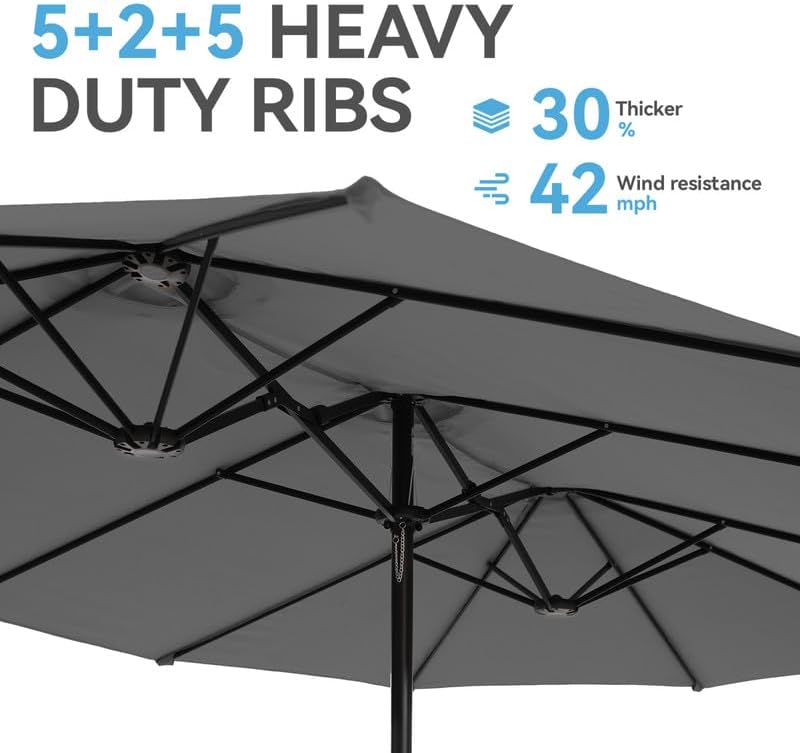 Stay Cool in Style: Review of the GREEN PARTY 15 ft Double-Sided Patio Umbrella
