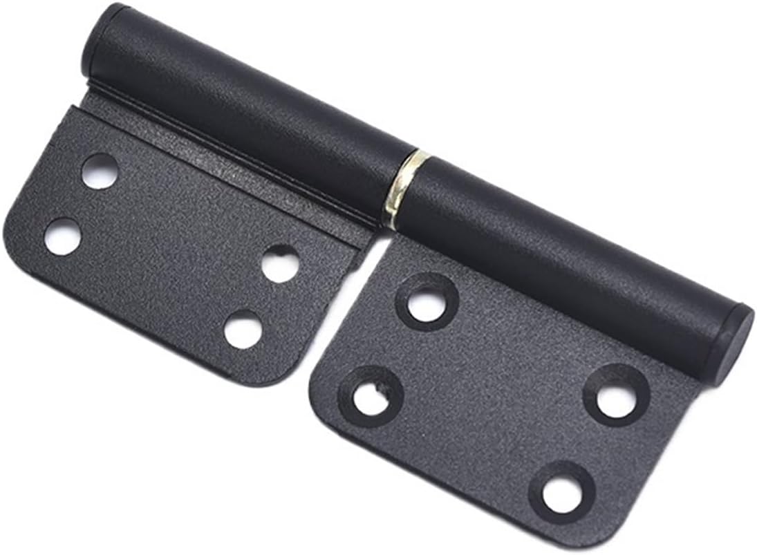 Adjustable Hinges Door Closing Hinges 2pcs Aluminum Door Silver/Black Flag-Type Hinge Removable 4 Inch Cabinet Door Hinge(Black)