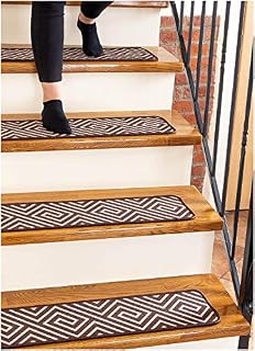Carpet Stair Treads Non-Slip 8”x30” Brown – (13-Pack) Runners for Wooden Steps