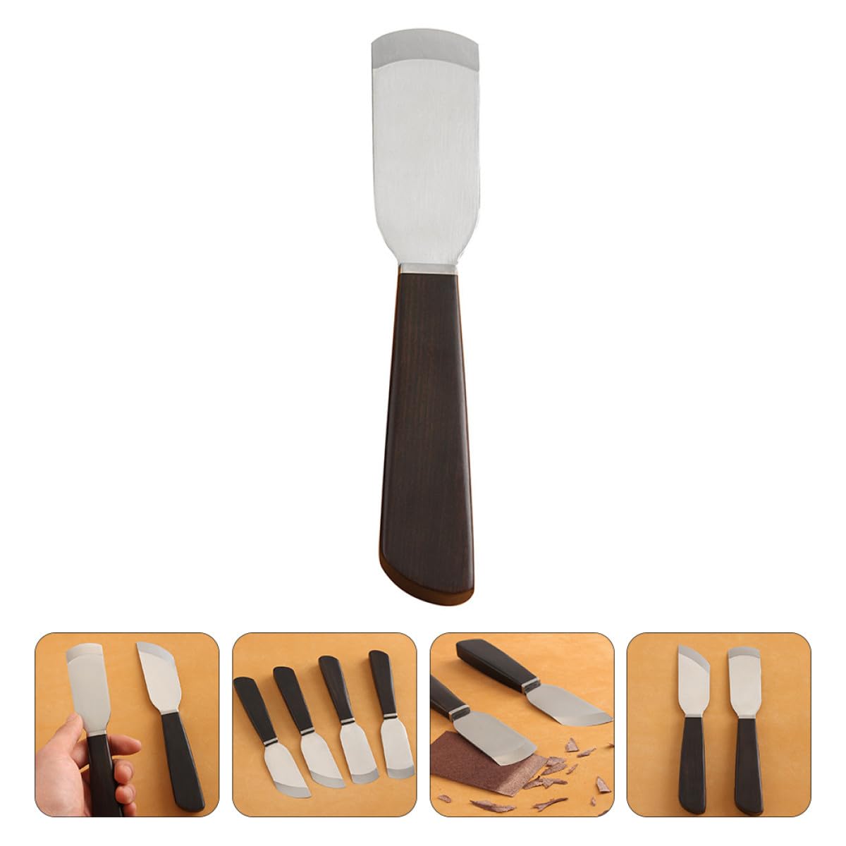 Gatuida Herramienta para Artesanía de Cuero, Cuchillo de Corte Acero, Filo Biselar y Pelado Antideslizante para DIY