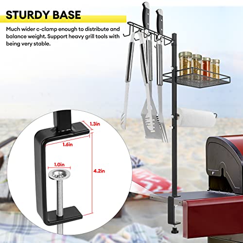 Lalafancy Caddy Grill Organizer for Blackstone, 3 in 1 BBQ Grill Picnic Accessories with Paper Towel Holder, Condiment Storage for Outdoor Grill Utensil Storage Tool, Gifts for Men, Dad