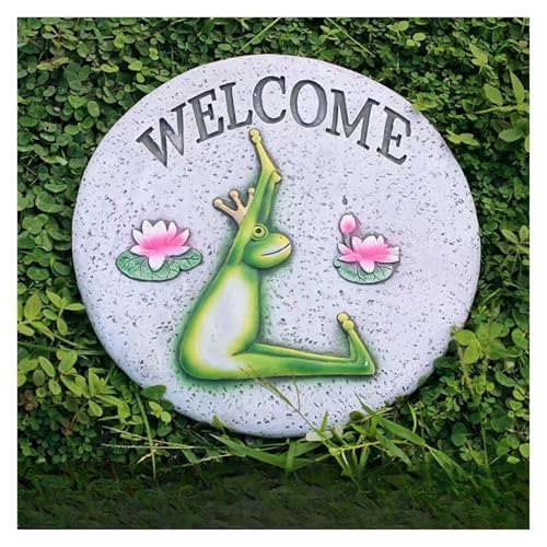 Round Garden Stepping Stones de resina piedra de paso decorpara jardín, 10 pulgadas para pavide de piedra de rodadura del paseo del jardín para emular yaral aire libre césped piedras de decoración(Sty