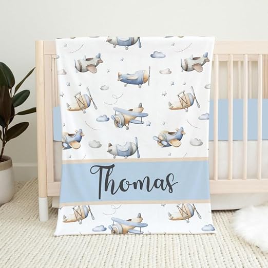 SYYelizaveta Personalized Blanket with Name for Boys, Baby
