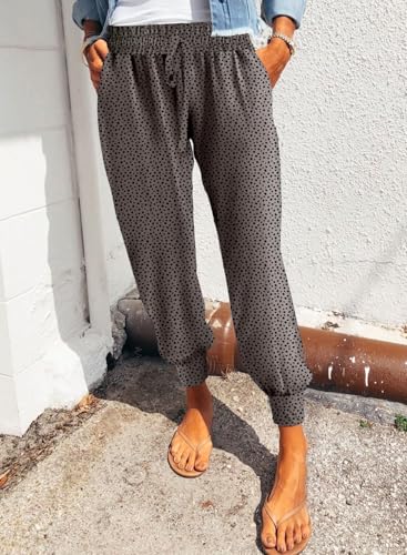 Image of Dokotoo Womens 2026 Soft Casual Drawstring Tie Elastic Waist Loose Jogger Pants with Pockets