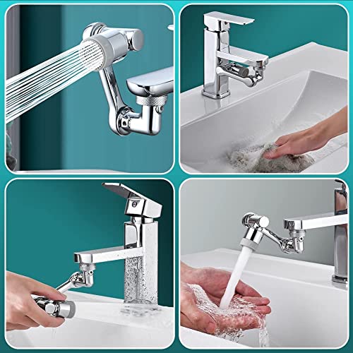 Image of 1080+360 Universal Rotating Faucet Extender, Large-Angle Splash Filter Aerator With 2 Water Outlet Modes, Four Layers of Filtering, Robotic Arm Water Nozzle Adaptor for Kitchen Sink