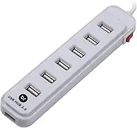 Bright Hub USB e Carregador 7 portas com chave seletora 5V 2A 0191