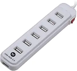 Bright Hub USB e Carregador 7 portas com chave seletora 5V 2A 0191