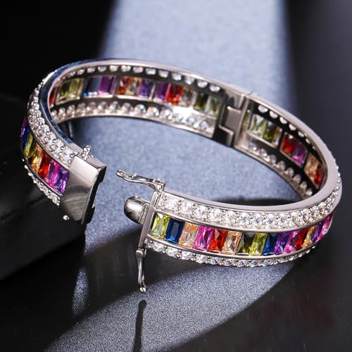 Women Amethyst Bracelets Garnet Ruby Blue Sapphire Tennis Bracelet Bridal Girl Girlfriend Jewelry3