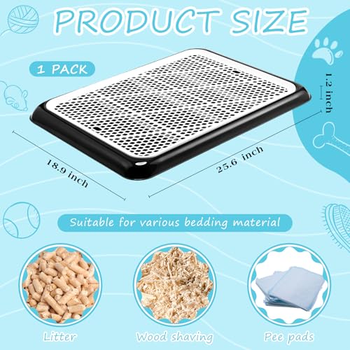 Image of Mifoci Dog Pee Pad Holder Potty Tray Portable Dog Litter Box Toilet Training for Indoor Outdoor Small Medium Large Pet Puppy(Black,25.59 x 18.9 Inches,1 Pcs)